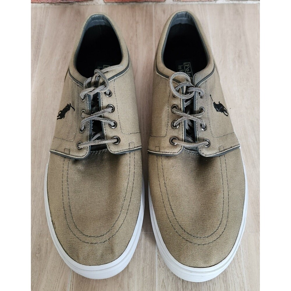Polo Ralph Lauren Men's Shoes Size 15D Brown Canvas Low Top Casual Lace Up Faxon